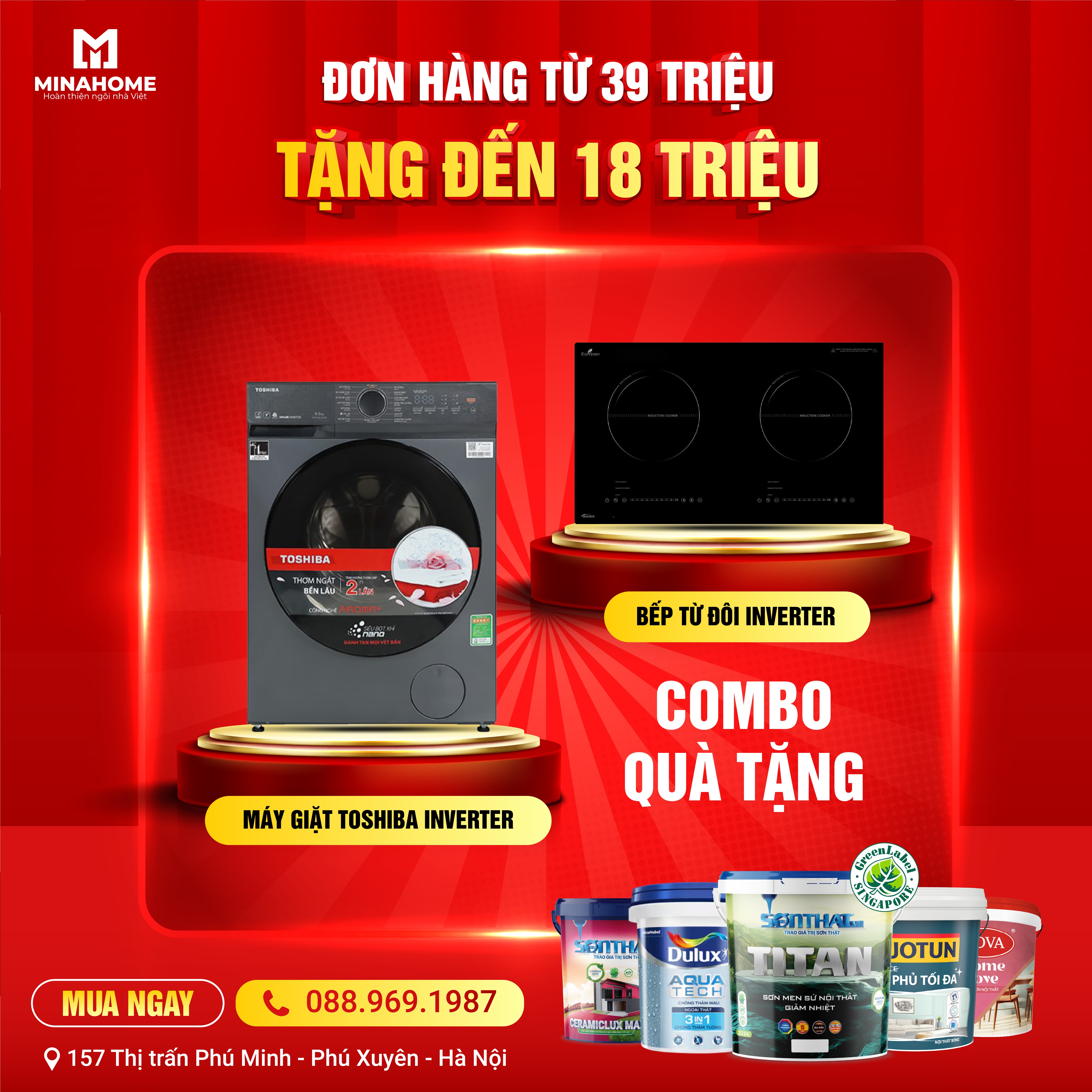 Đơn hàng từ 39 triệu tặng đến 18 triệu