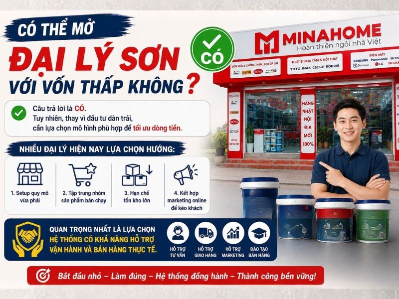 Có thể mở đại lý sơn với vốn thấp không.jpg